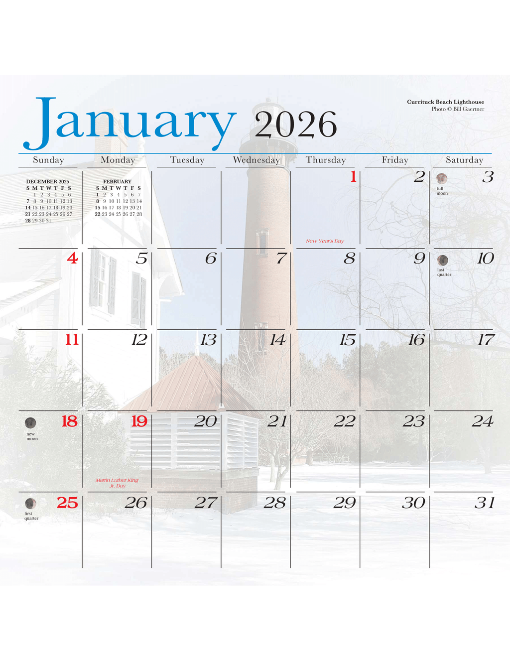 OBX 12x12 2026 Calendar